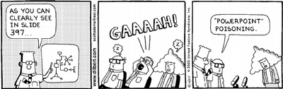 PowerPoint Poisoning - tira cómica de Scott Adams